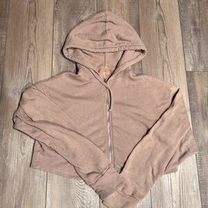 Year of Ours Tan Zip-Up Hoodie